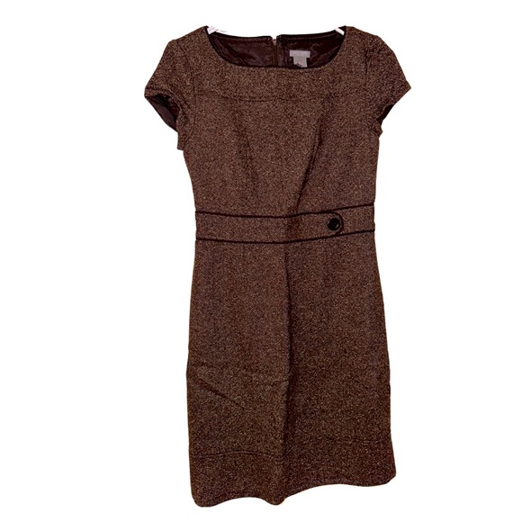 Ann Taylor Petite Tweed Brown Dress - Picture 1 of 8